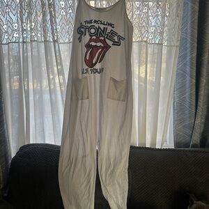 White Rolling Stones Jumpsuit
